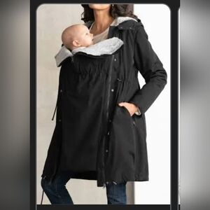 Seraphine Black Maternity Parka Coat